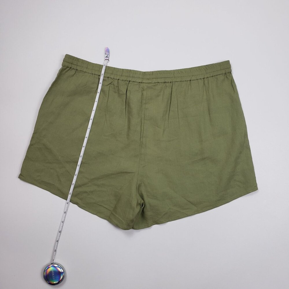 Andie Swim The Graciosa Short Women's XL Ivy Green Linen Blend Tassel Ties NWT - Picture 6 of 16